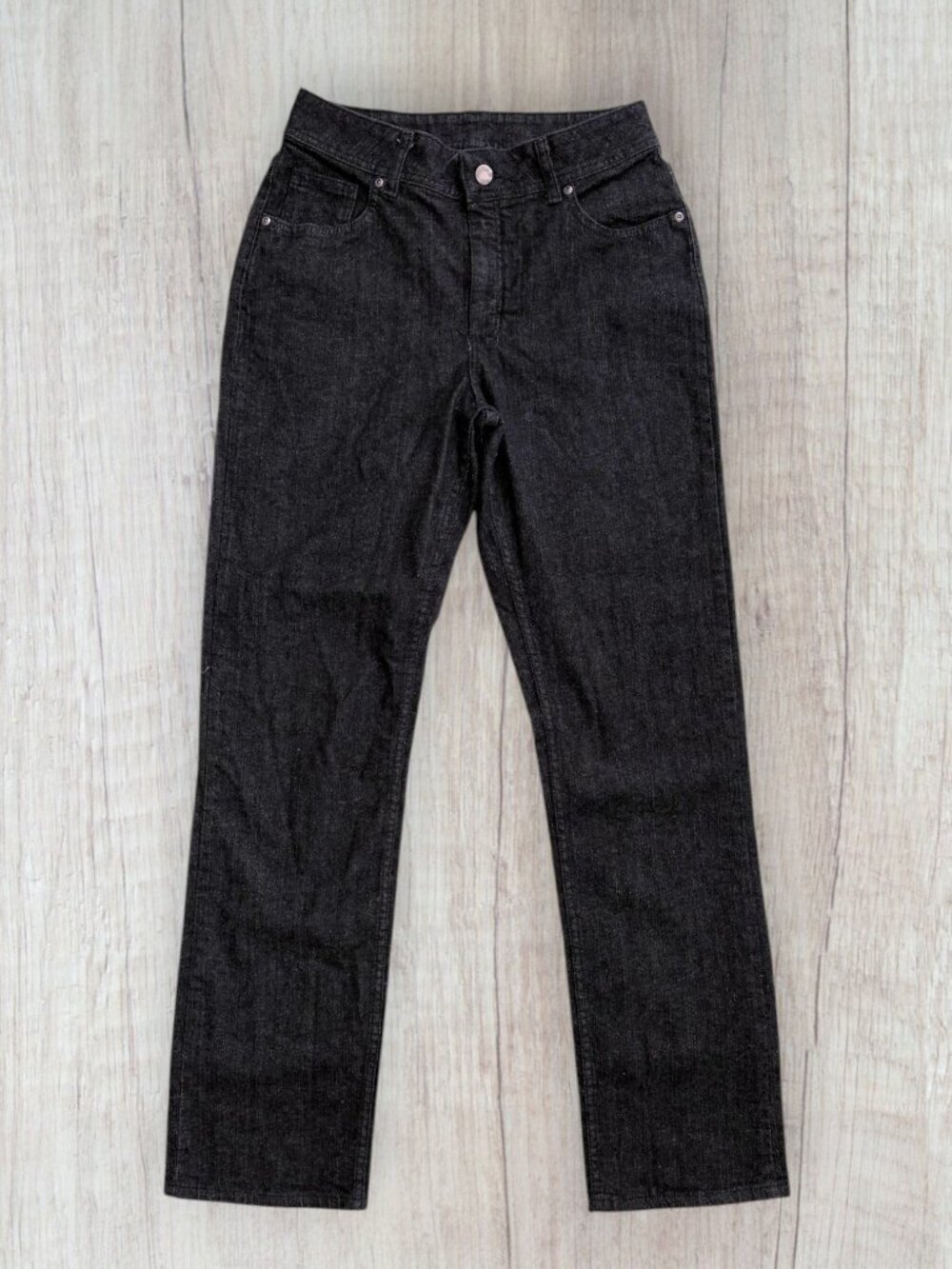 Riders By Lee Womens Black Wash Boot Leg Jeans Size 12L Vintage Stretch Denim